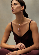 18kt Gold Pink Agra Pink Tourmaline Double Greek Ring