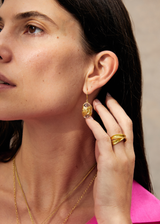 18kt Gold Zen Rocks Crystal Earrings