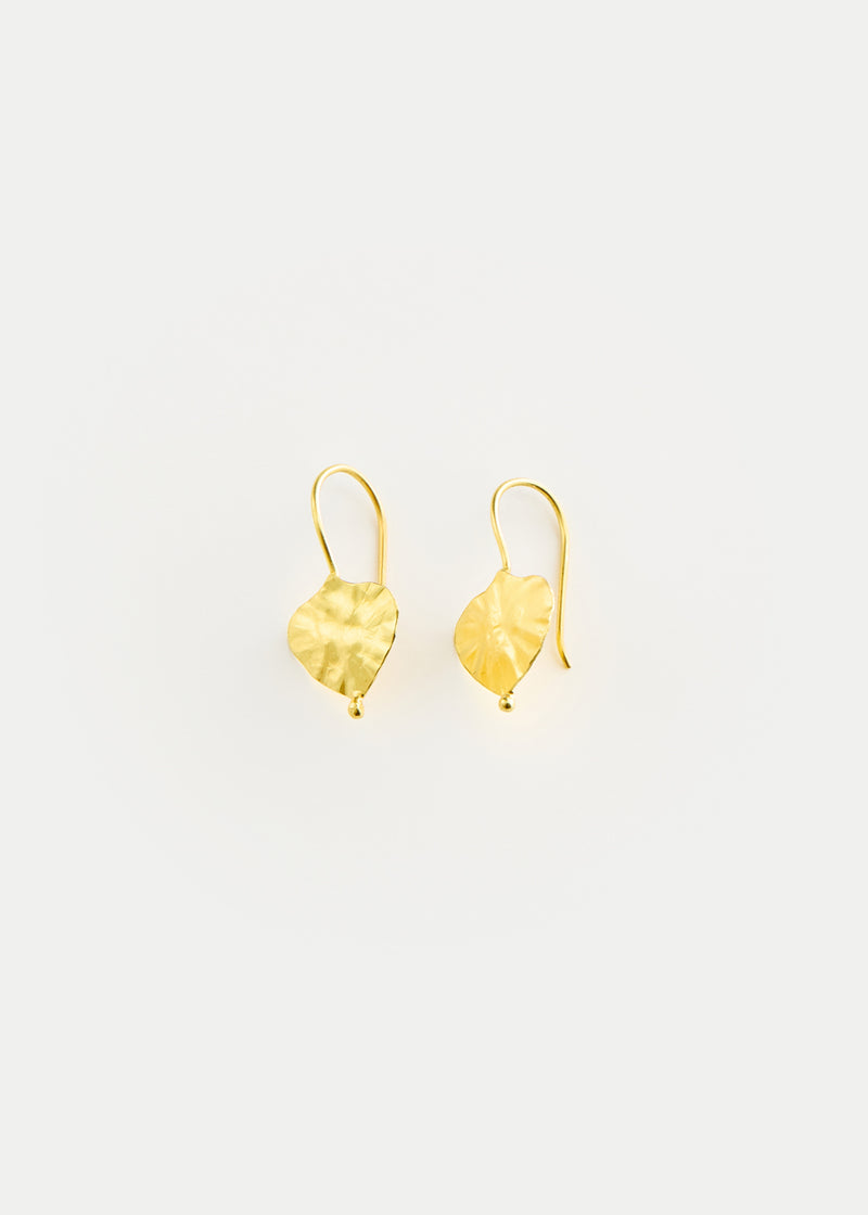 18kt Gold Small Peepal Leaf Earrings