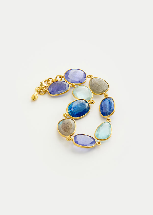 18kt Gold Mixed Blues Full Stone Bracelet
