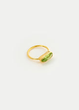 18kt Gold PSTM Myanmar Tender Greens Peridot Large Cup Ring