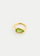 18kt Gold PSTM Myanmar Tender Greens Peridot Large Cup Ring