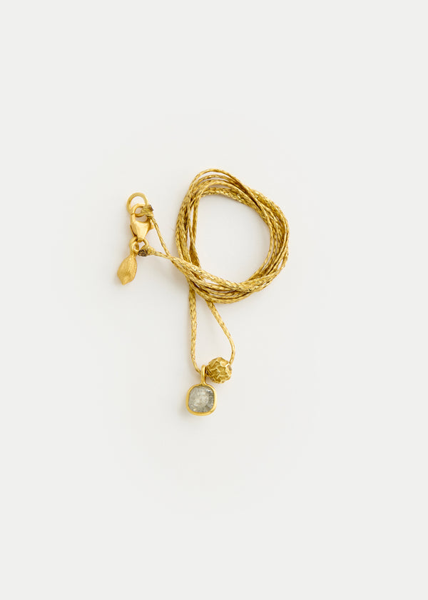 18kt Gold The Middle Path Diamond & Peppercorn Amulets on Cord