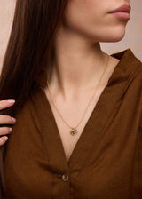 18kt Gold The Middle Path Spinel & Diamond Cluster on Cord