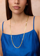 18kt Gold Peepal Leaf Long Chain Necklace