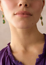 18kt Gold Vermeil PSTM Afghanistan Barekzai Maryam Double Drop Earrings
