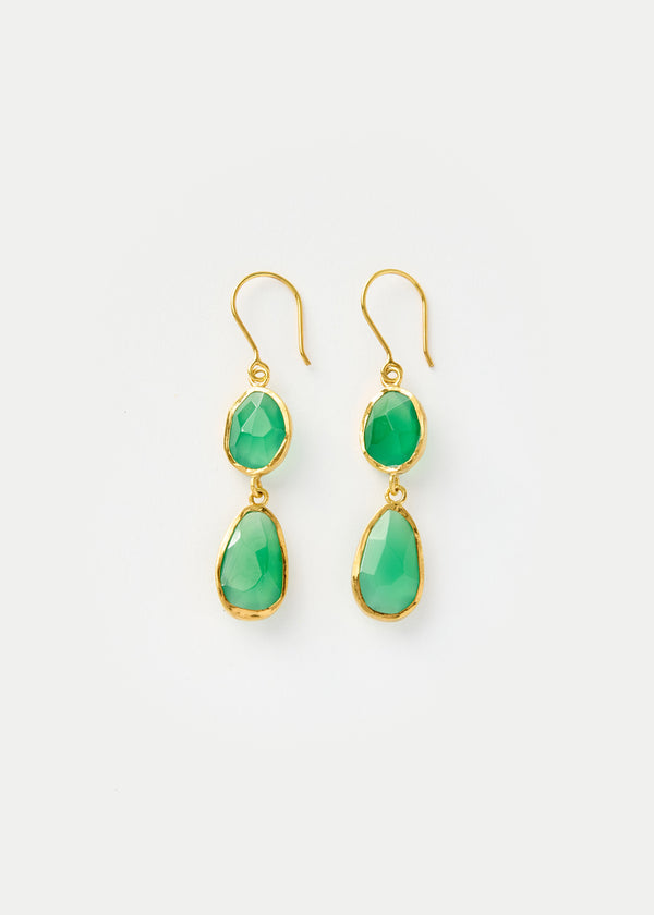 18kt Gold Vermeil PSTM Afghanistan Barekzai Maryam Double Drop Earrings