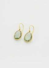18kt Gold Koh-i-Noor Green Amethyst Single Drop Earrings