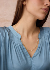 18kt Gold Theia Mixed Stones Long Necklace