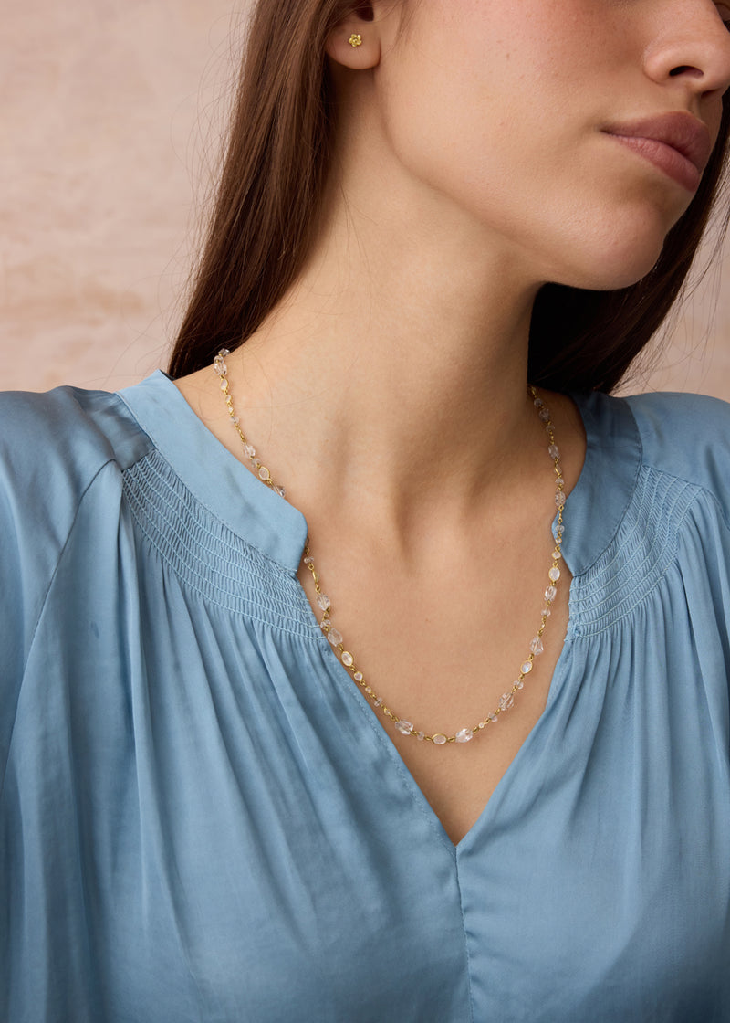 18kt Gold Theia Mixed Stones Long Necklace