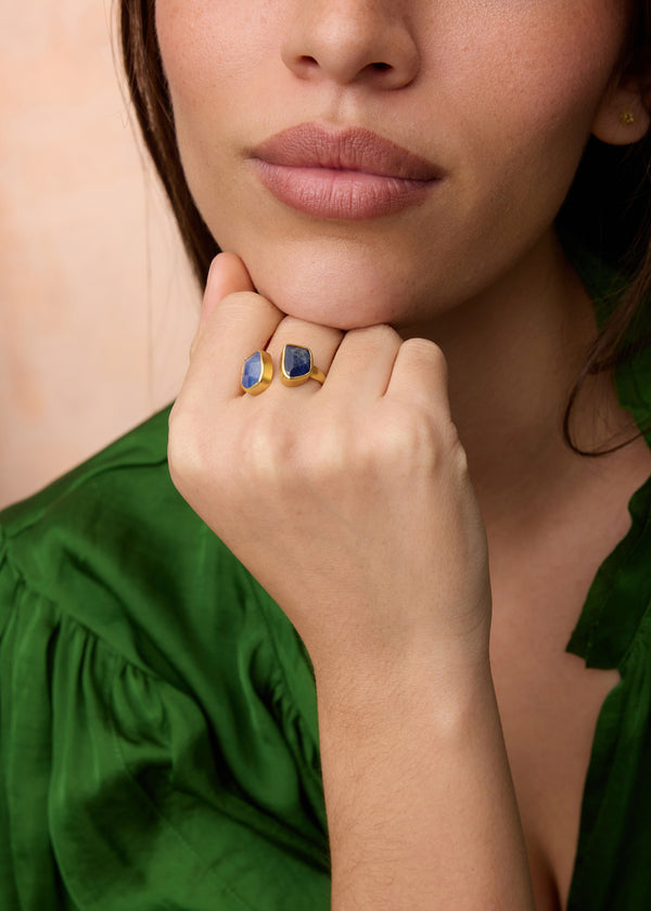 18kt Gold Nila Sapphire Two Stone Ring