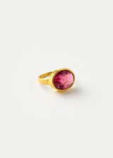 18kt Gold Pink Tourmaline Greek Ring