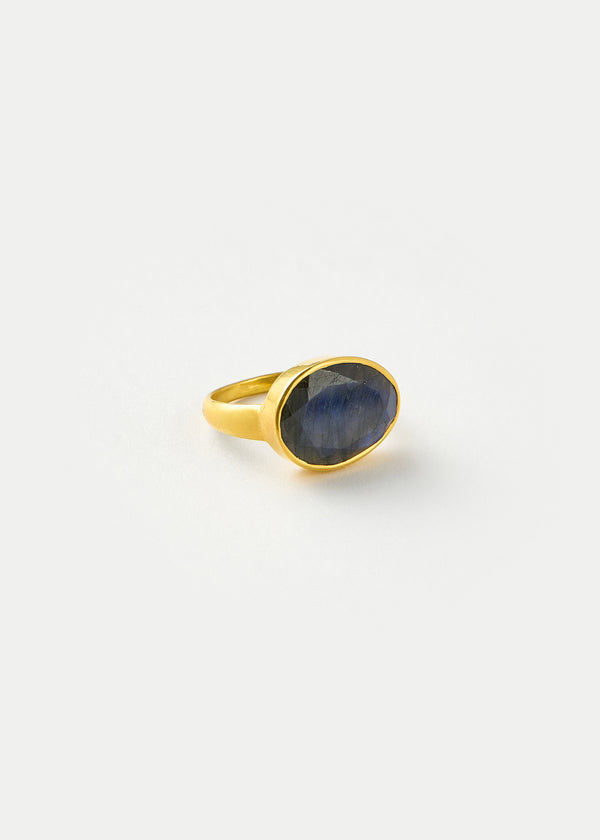 18kt Gold Labradorite Greek Ring