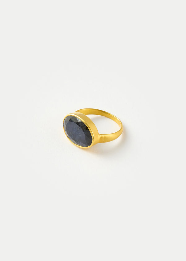 18kt Gold Labradorite Greek Ring