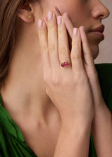 18kt Gold Pink Spinel Cup Ring