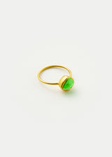 18kt Gold Green Turquoise Cup Ring