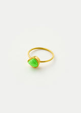 18kt Gold Green Turquoise Cup Ring