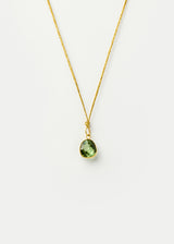 18kt Gold PSTM Myanmar Tender Greens Peridot Amulet on Cord