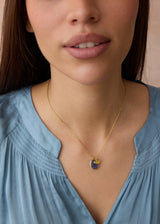 18kt Gold Tanzanite & Eye Amulets on Cord