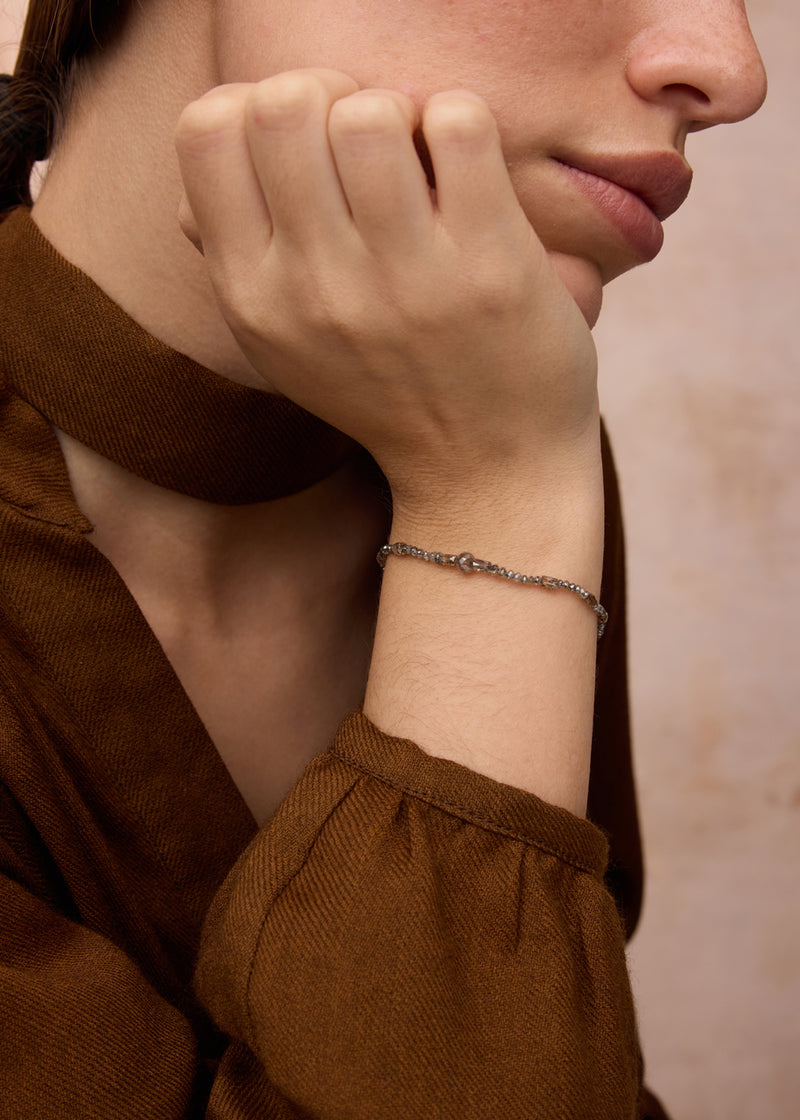 18kt Gold Diamond Beaded Bracelet