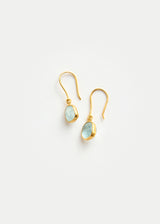 18kt Gold Aquamarine Small Single Drop Earrings