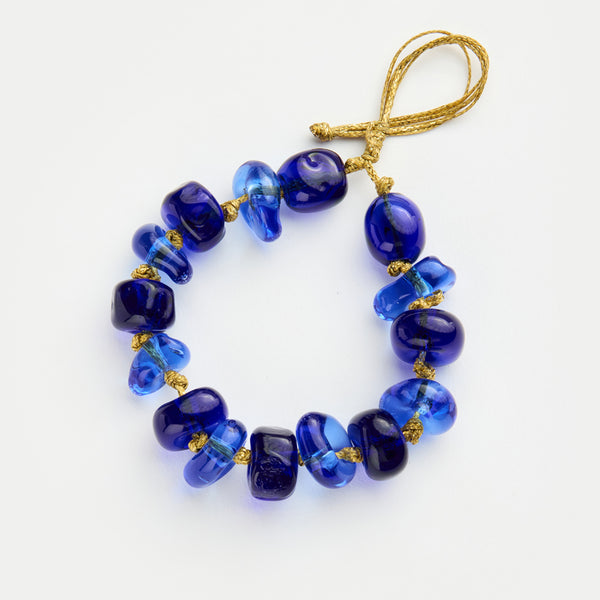 Azaz Tonal Blues Glass Multi Beaded Bracelet – Pippa Small