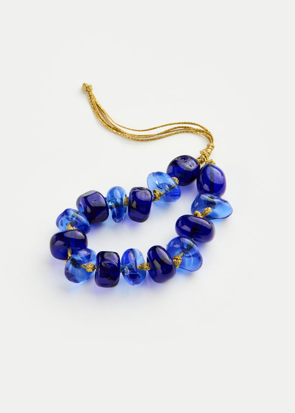 Azaz Tonal Blues Glass Multi Beaded Bracelet