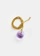 Azaz Purple Round Glass Bead on Cord