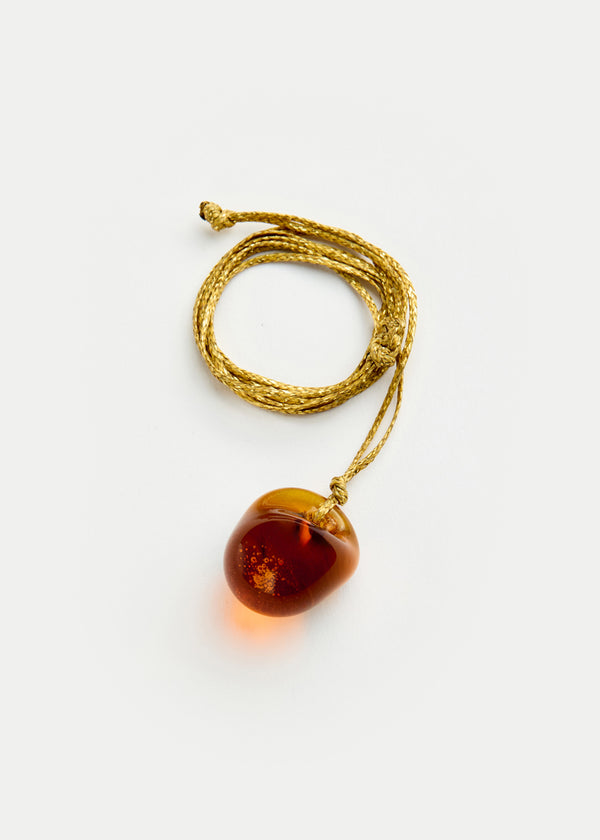 Azaz Amber Glass Bead on Cord