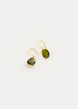 18kt Gold Green Tourmaline Single Drop Earrings