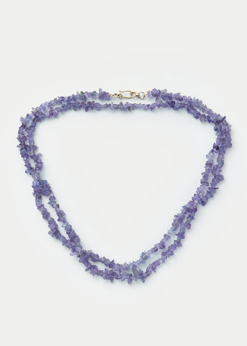 Sterling Silver Tanzanite Beaded Necklace