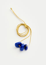 Meena PSTM Afghanistan Lapis Beaded Necklace on Cord