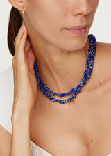 Sterling Silver Lapis Lazuli Beaded Necklace