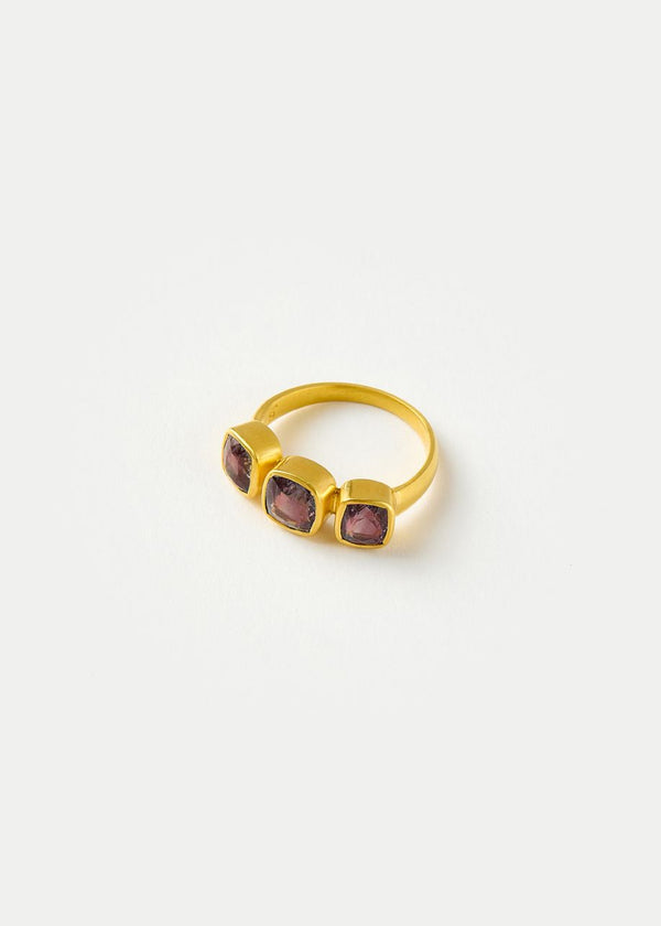 18kt Gold The Middle Path Spinel Three Stone Ring