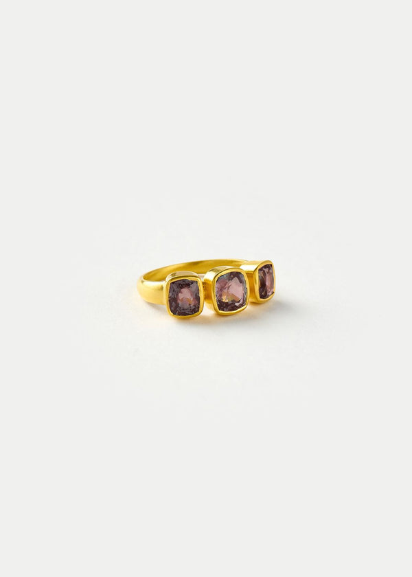 18kt Gold The Middle Path Spinel Three Stone Ring
