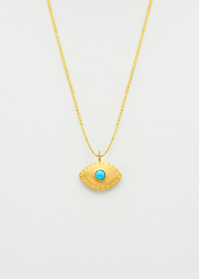18kt Gold PSTM Jordan Turquoise Eye Necklace