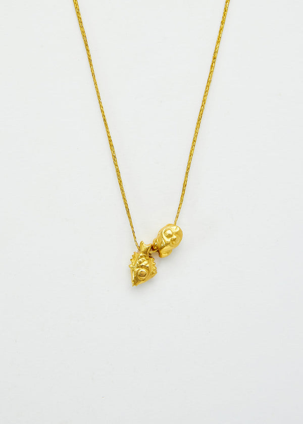 18kt Gold We Are Everything Fish & Frog Cluster on Cord