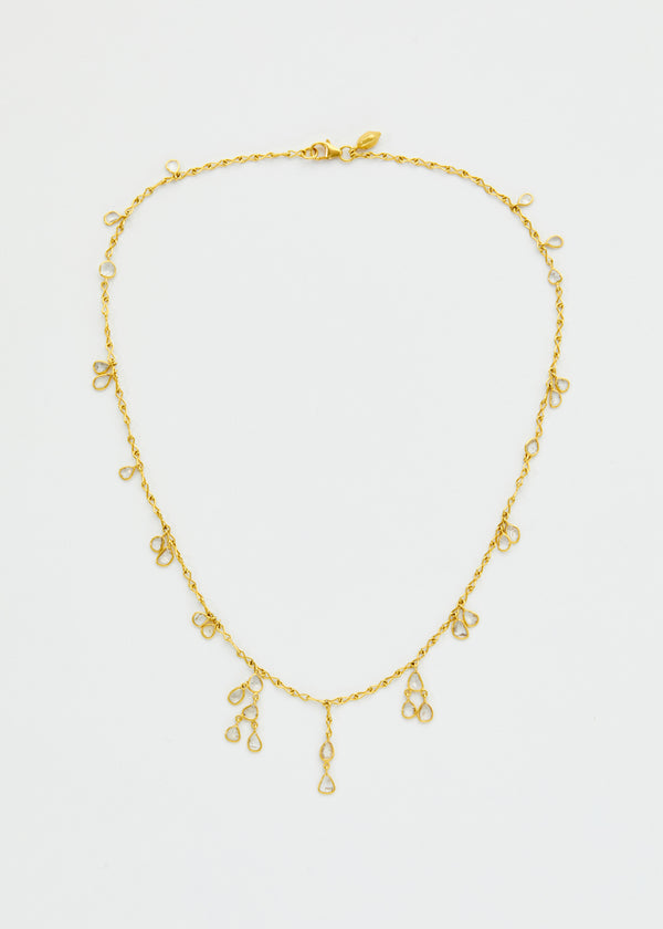 Pippa Small - 18kt Gold Diamond Cluster Knot Necklace