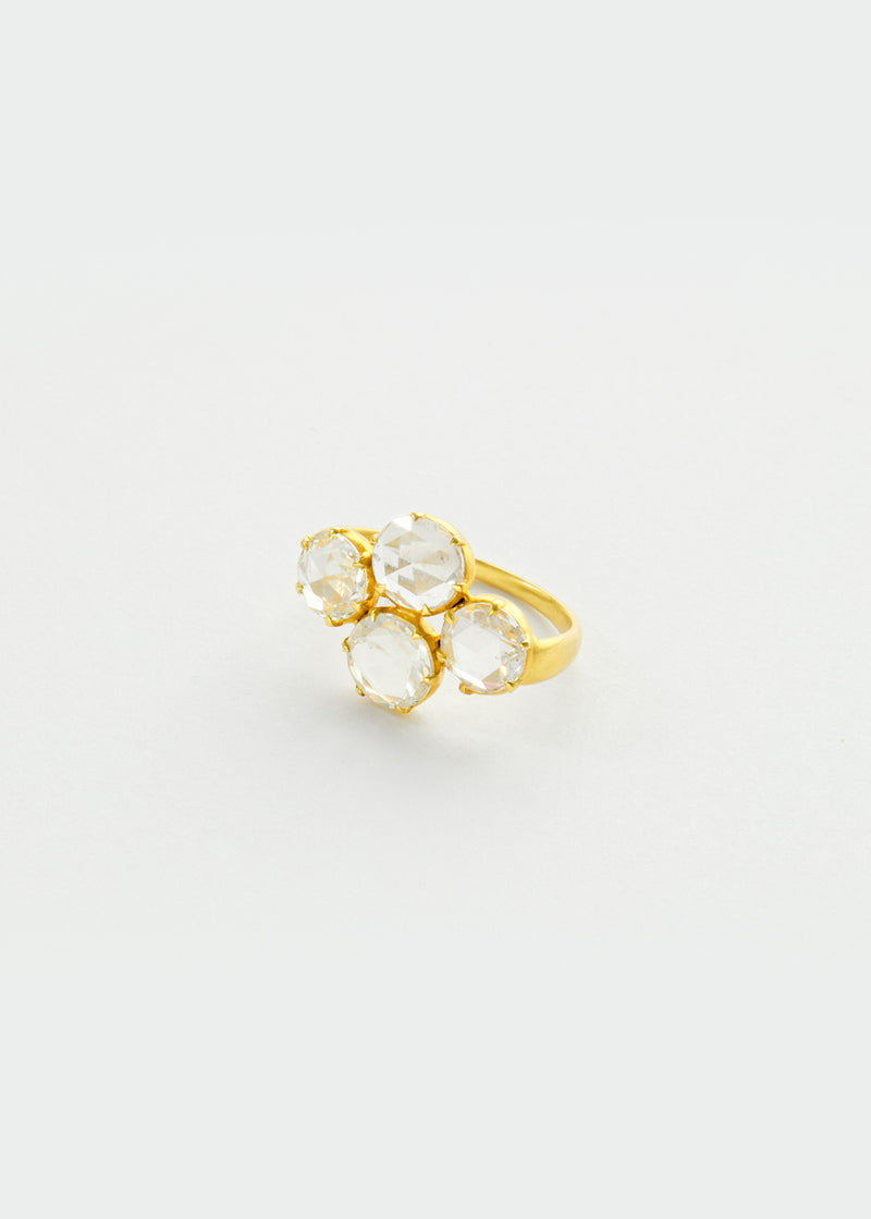 18kt Gold Rose Cut Diamond Claw Set Ring