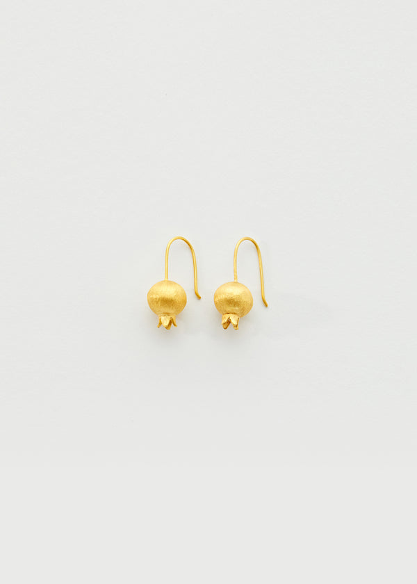 18kt Gold PSTM Levant Pomegranate Earrings