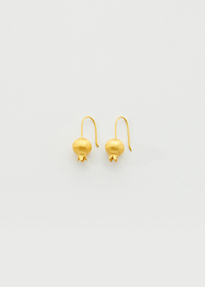 18kt Gold PSTM Levant Pomegranate Earrings