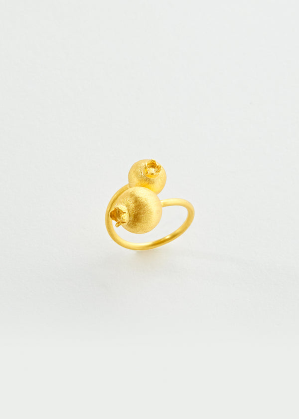18kt Gold PSTM Levant Double Pomegranate Ring