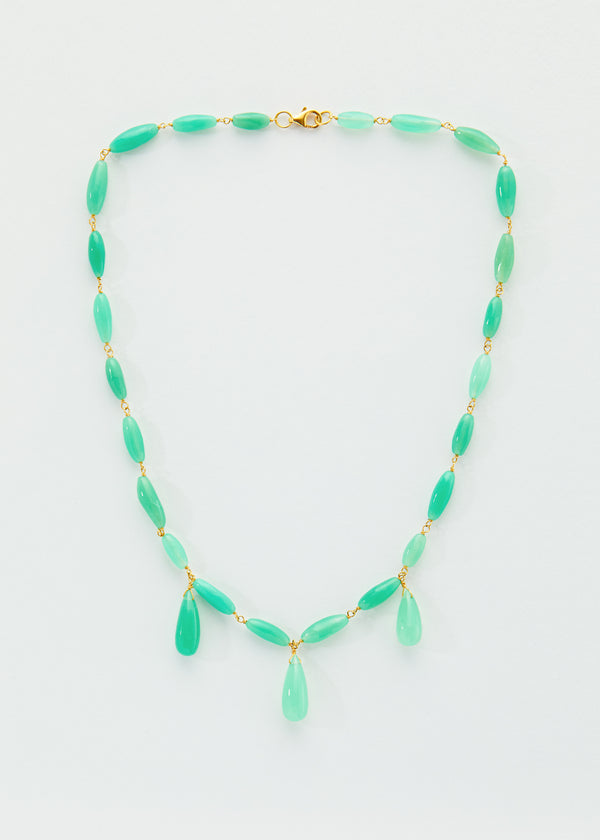 18kt Gold Chrysoprase Necklace