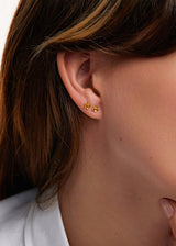 18kt Gold Daisy Flower Stud Earrings