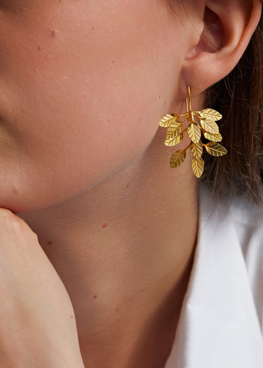 22k Gold Plated Bar Stud Earrings - Bullion | NOVICA