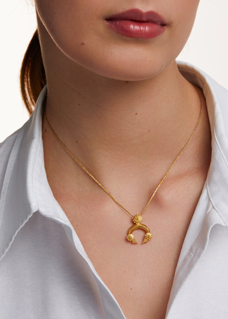 Crescent Moon Bead Charm Necklace – Rebecca Accessories