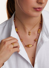 18kt Gold PSTM Myanmar Ancient Seven Bead Necklace