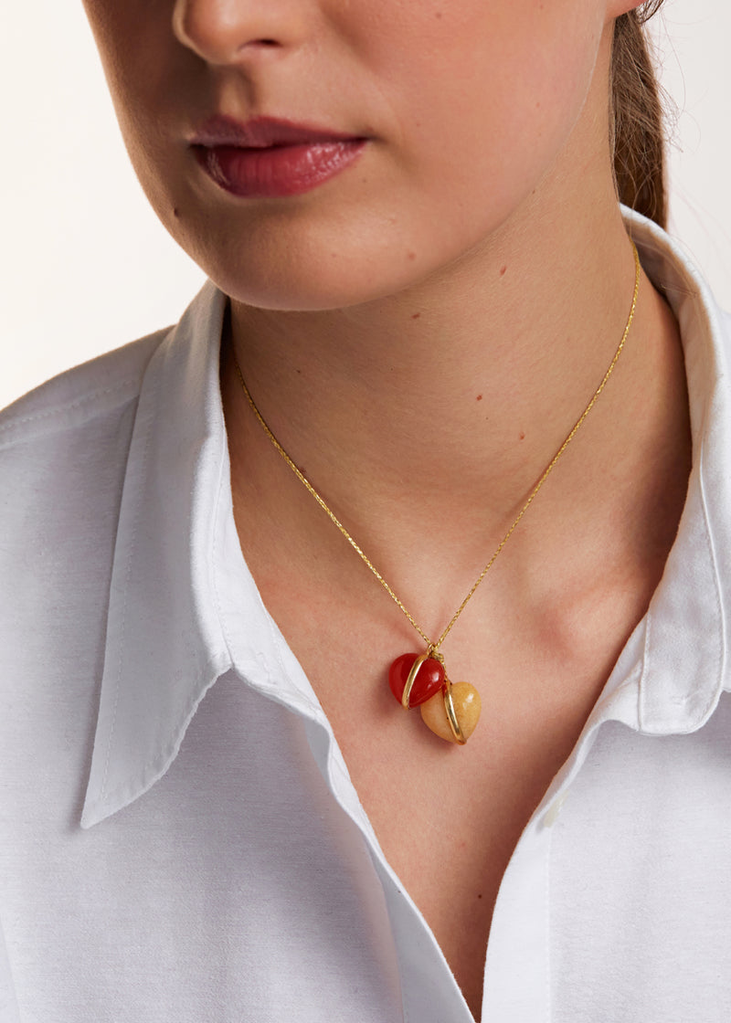 Buy Carnelian Heart Necklace Authentic Carnelian Crystal Pendant Online in  India - Etsy