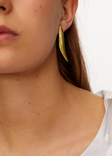 18kt Gold PSTM Myanmar Single Palm Leaf Earrings