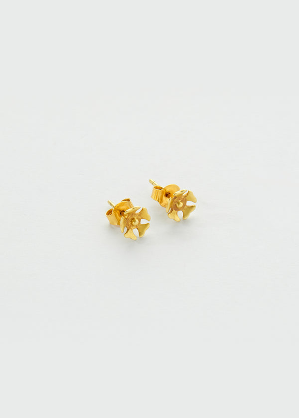 18kt Gold Large Flower Stud Earrings
